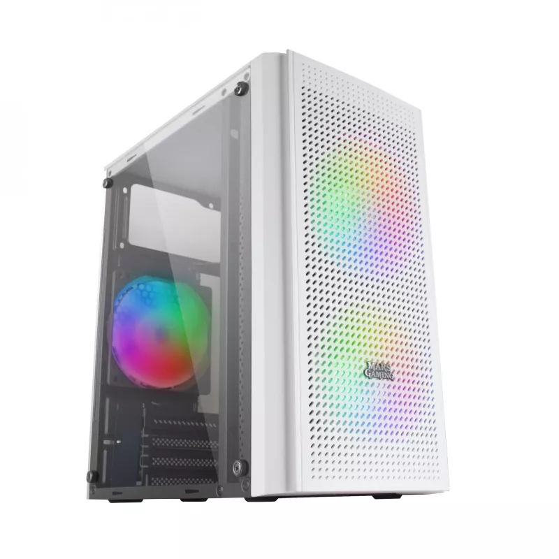 Mars Gaming MC300W Mikro ATX Obudowa PC z Hartowanym Szkłem 3x Wentylator FRGB Biały