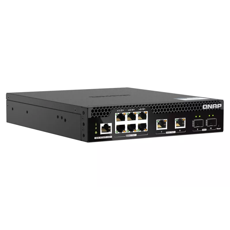 QNAP QSW-M2106PR-2S2T przełącznik sieciowy Zarządzalny L2 10G Ethernet (100/1000/10000) Power over Ethernet (PoE) 1U Czarny