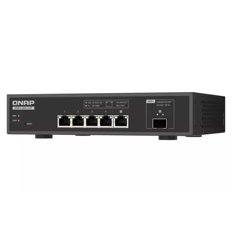 QNAP QSW-L3205-1C4T 4 zarządzalny 10G Ethernet (100/1000/10000) Desktop Czarny