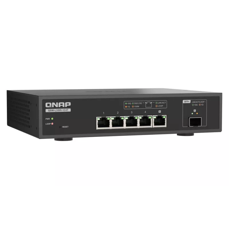 QNAP QSW-L3205-1C4T 4 zarządzalny 10G Ethernet (100/1000/10000) Desktop Czarny