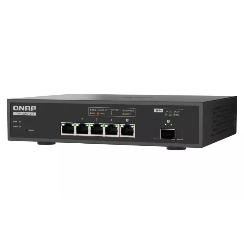 QNAP QSW-L3205-1C4T 4 zarządzalny 10G Ethernet (100/1000/10000) Desktop Czarny
