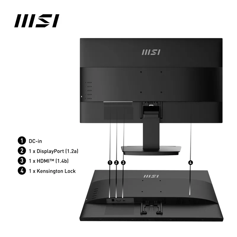 MSI Pro MP2412 monitor komputerowy 60,5 cm (23,8 cala) 1920 x 1080 pikseli Full HD LCD Czarny