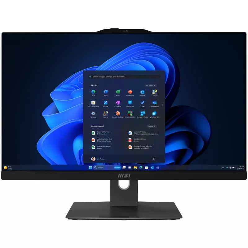 MSI Modern AM242TP 1M-1230EU Intel Core 3 100U 60,5 cm (23,8 cala) 1920 x 1080 pikseli Ekran dotykowy Komputer All-in-One 8 GB DDR5-SDRAM 256 GB SSD Windows 11 Pro Wi-Fi 6E (802.11ax) Czarny