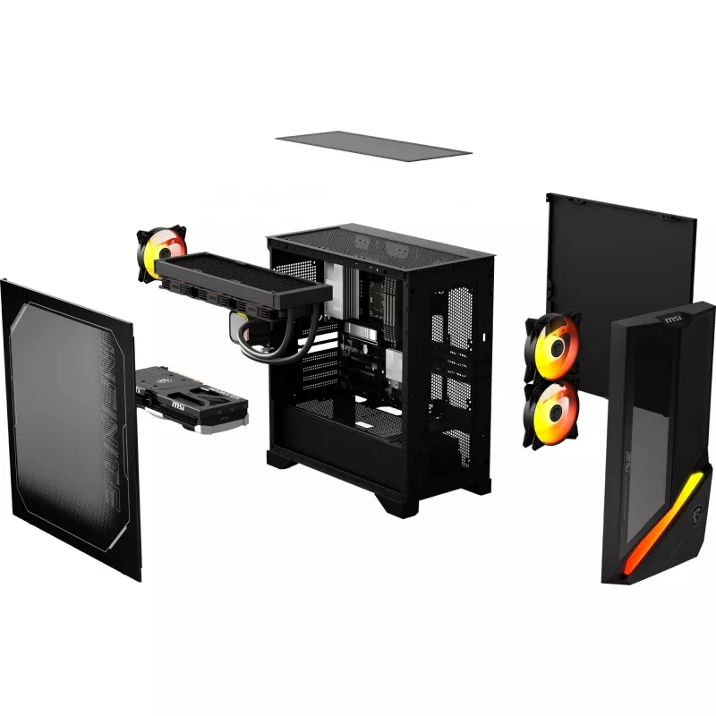 MSI MPG Infinite Z3 X3D 9NVRR7-848EU AMD Ryzen™ 7 9800X3D 32 GB DDR5-SDRAM 1 TB SSD NVIDIA GeForce RTX 5070 Ti Windows 11 Home Desktop PC Czarny