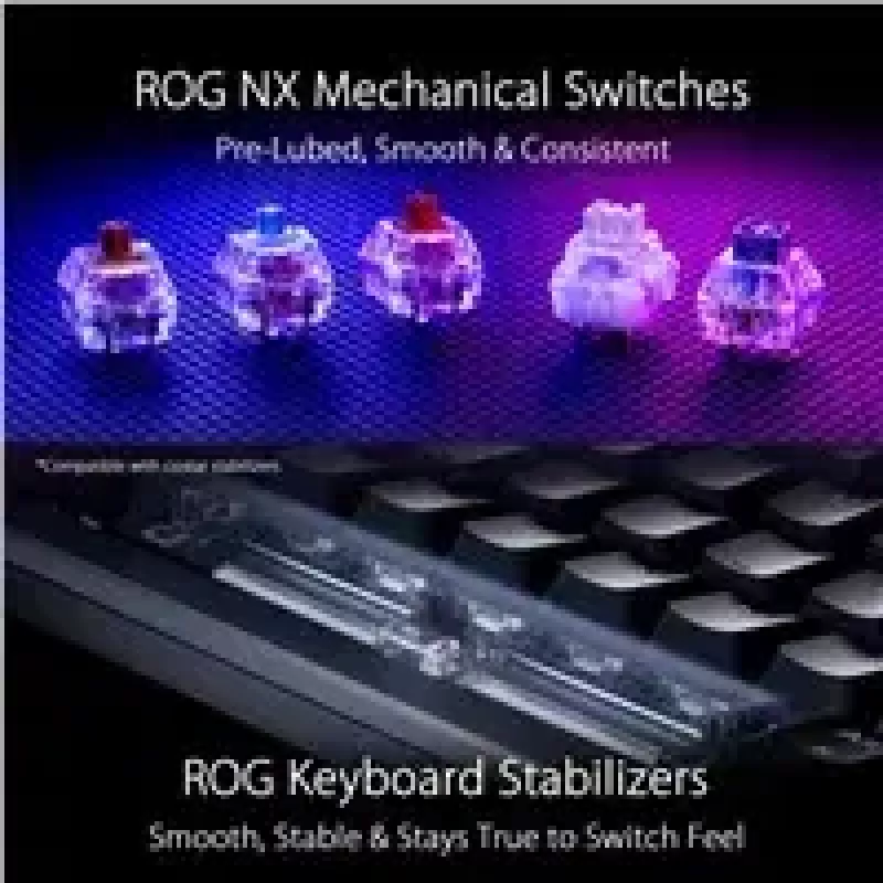 ASUS ROG Azoth klawiatura Gaming USB + RF Wireless + Bluetooth Biała