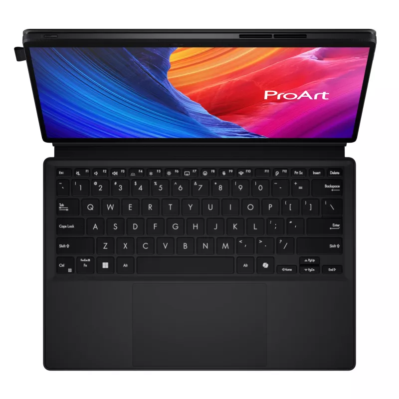 ASUS ProArt PZ13 HT5306QA-LX004W Copilot+ PC Snapdragon X1P-42-100 Hybryda (2-w-1) 33,8 cm (13,3 inch) Ekran dotykowy 3K 16 GB LPDDR5x-SDRAM 1 TB SSD Wi-Fi 7 (802.11be) Windows 11 Home Niemiecki Czarny