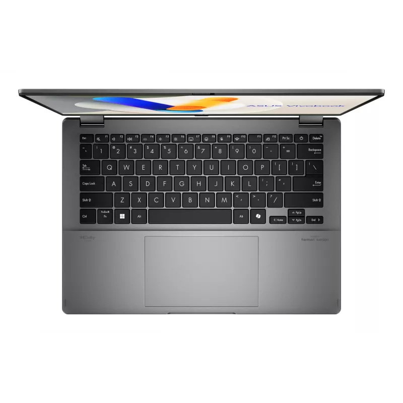 ASUS Vivobook 14 Flip TP3407SA-QL023W Copilot+ PC Intel Core Ultra 7 258V Hybrydowy (2-w-1) 35,6 cm (14 cali) ekran dotykowy WUXGA 32 GB LPDDR5x-SDRAM 1 TB SSD Wi-Fi 7 (802.11be) Windows 11 Home German szary