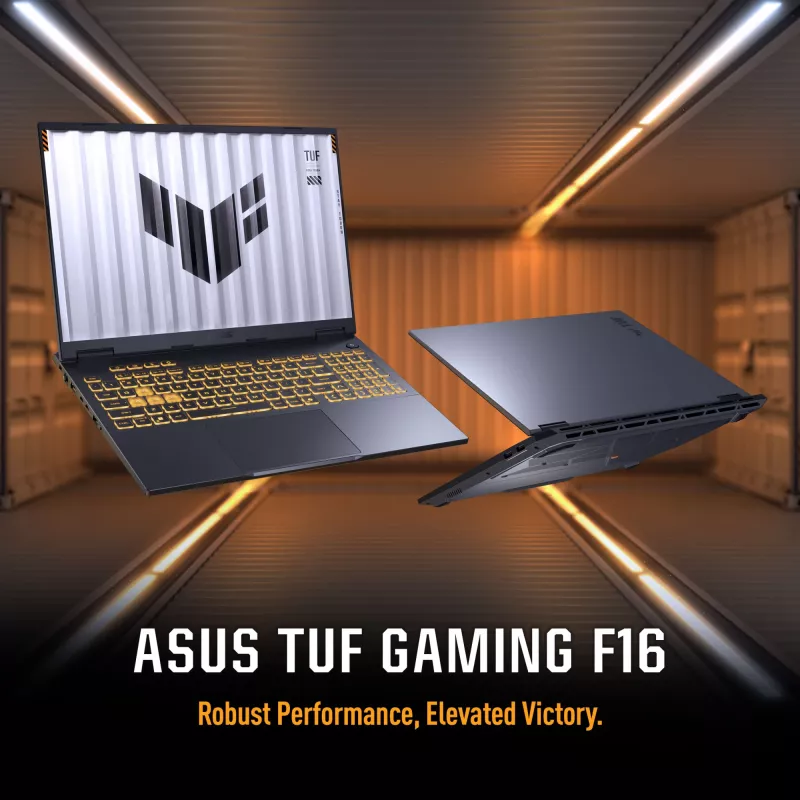 ASUS TUF Gaming F16 FX608JPR-QT014W Intel® Core™ i7 i7-14650HX Laptop 40,6 cm (16 cali) WQXGA 32 GB DDR5-SDRAM 1 TB SSD NVIDIA GeForce RTX 5070 Wi-Fi 6E (802.11ax) Windows 11 Home holenderski Czarny, Szary