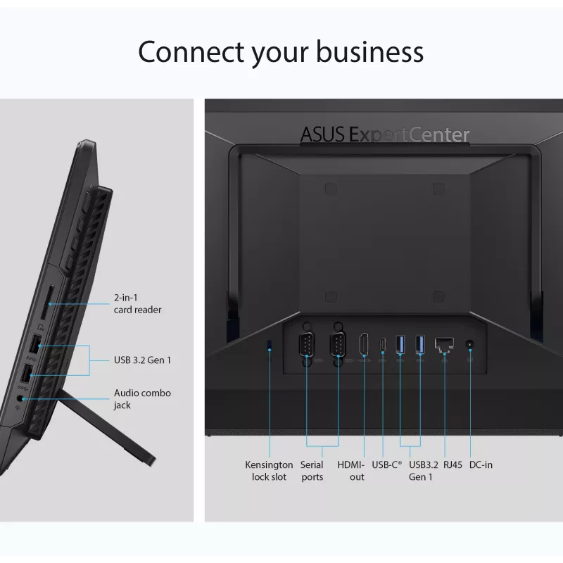 ASUS ExpertCenter E1 AiO E1600WKAT-BMR082W Intel® Celeron® N N4500 39,6 cm (15,6 inch) 1920 x 1080 pikseli Ekran dotykowy All-in-One tablet PC 4 GB DDR4-SDRAM 512 GB SSD Windows 11 Home Wi-Fi 6 (802.11ax) Czarny