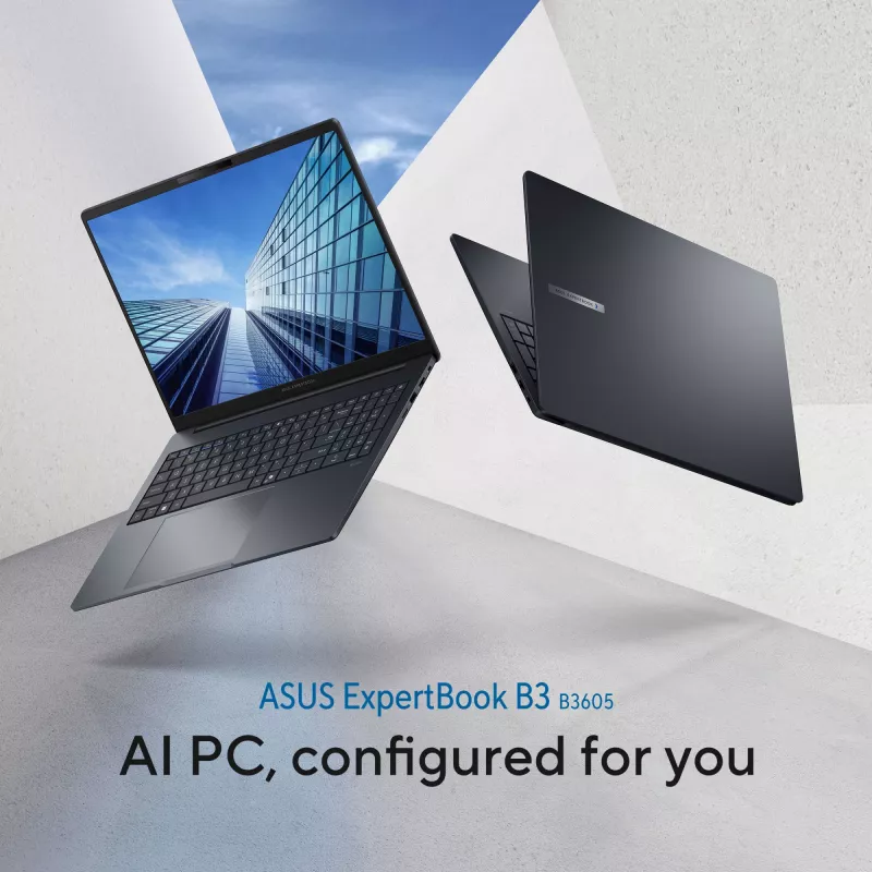 ASUS ExpertBook B3 B3605CCA-MB0370X Intel Core Ultra 5 225H Laptop 40,6 cm (16″) WUXGA 16 GB DDR5-SDRAM 512 GB SSD Wi-Fi 6E (802.11ax) Windows 11 Pro US International Czarny, Szary