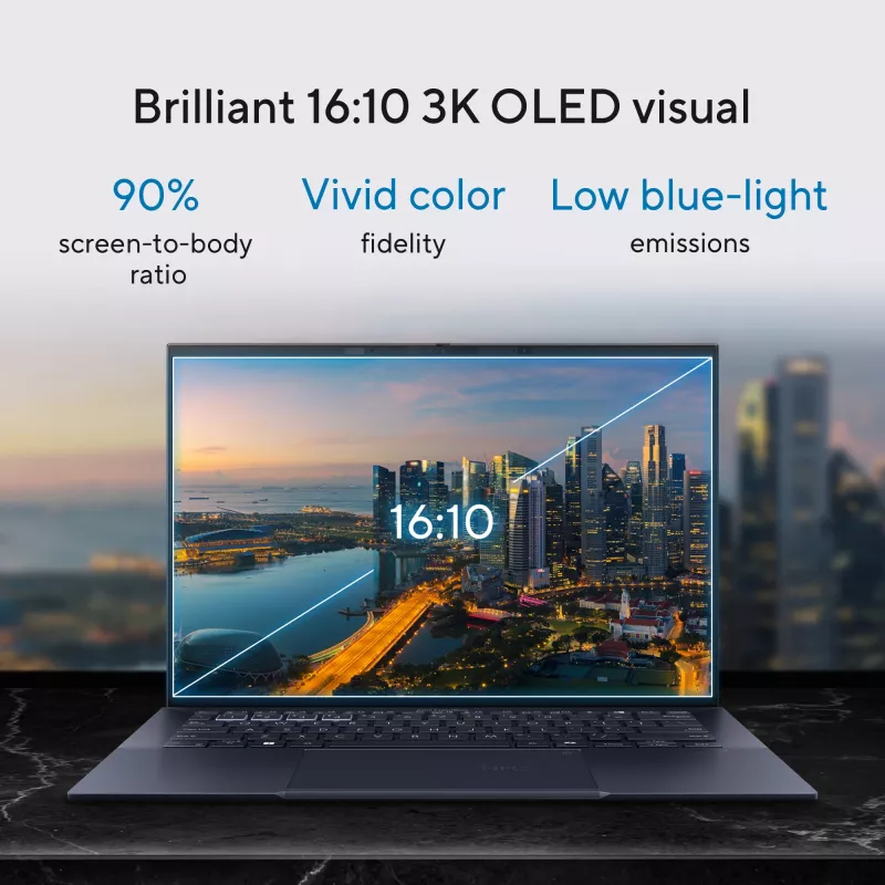 ASUS ExpertBook B9 OLED B9403CVAR-PP1678X Intel Core 7 150U Laptop 35.6 cm (14 cali) WQXGA+ 32 GB LPDDR5x-SDRAM 1 TB SSD Wi-Fi 6E (802.11ax) Windows 11 Pro francuski Czarny