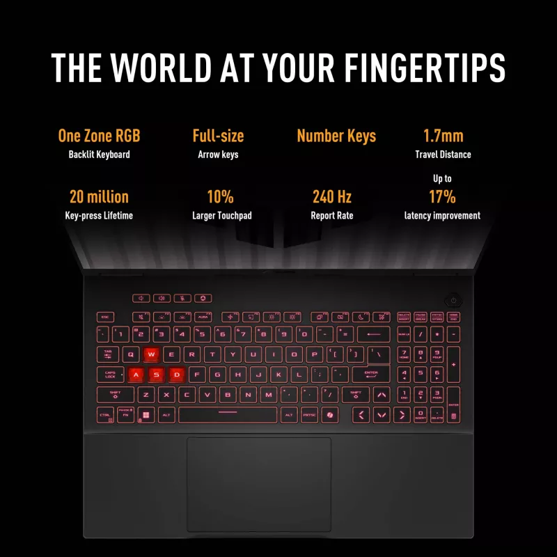 ASUS TUF Gaming A16 FA608UH-RV020W AMD Ryzen™ 7 260 Laptop 40.6 cm (16 cali) WUXGA 16 GB DDR5-SDRAM 512 GB SSD NVIDIA® GeForce RTX™ 5050 Wi-Fi 6E (802.11ax) Windows 11 Home Dutch szary