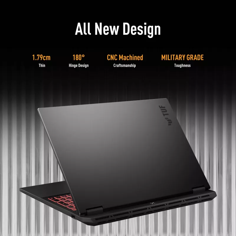 ASUS TUF Gaming A16 FA608UH-RV020W AMD Ryzen™ 7 260 Laptop 40.6 cm (16 cali) WUXGA 16 GB DDR5-SDRAM 512 GB SSD NVIDIA® GeForce RTX™ 5050 Wi-Fi 6E (802.11ax) Windows 11 Home Dutch szary