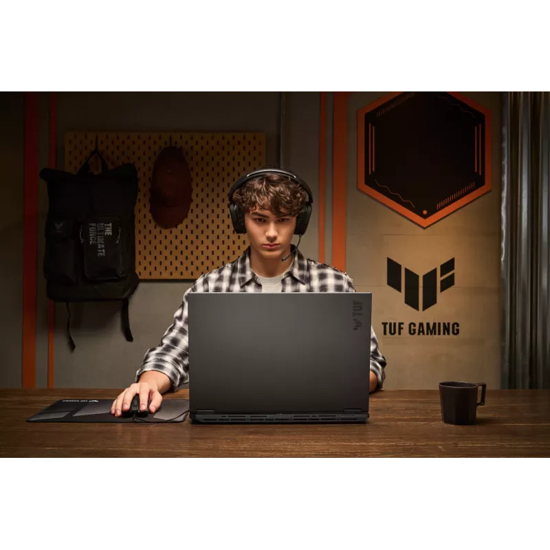 ASUS TUF Gaming A18 FA808UM-S8069W AMD Ryzen™ 7 260 Laptop 45.7 cm (18 cali) WUXGA 16 GB DDR5-SDRAM 512 GB SSD NVIDIA GeForce RTX 5060 Wi-Fi 6E (802.11ax) Windows 11 Home Dutch szary