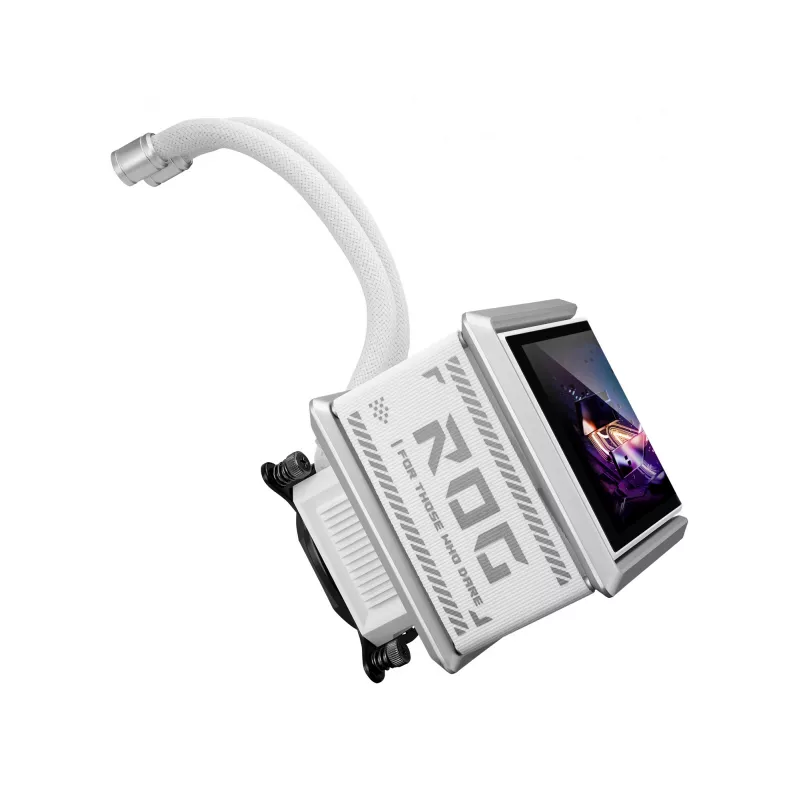 Chłodzenie cieczą All-in-one ASUS ROG Ryuo IV SLC 360 ARGB biały Edition — radiator 360 mm, 3 wentylatory 120 mm, wyświetlacz AMOLED, wsparcie dla LGA 1700