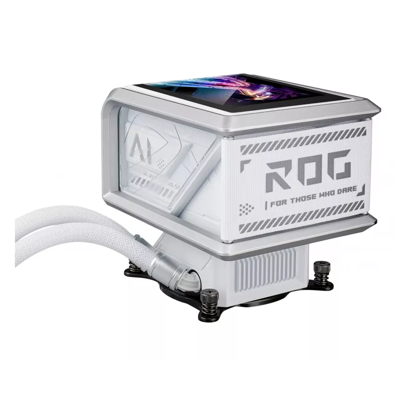 Chłodzenie cieczą All-in-one ASUS ROG Ryuo IV SLC 360 ARGB biały Edition — radiator 360 mm, 3 wentylatory 120 mm, wyświetlacz AMOLED, wsparcie dla LGA 1700