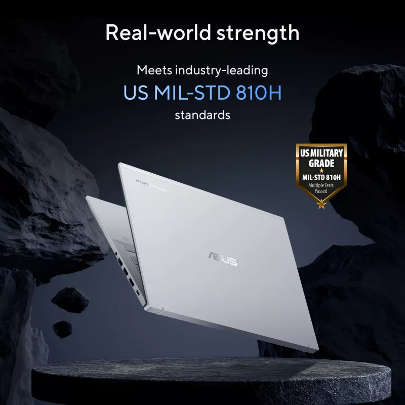 ASUS Chromebook Plus Enterprise CB54 CB5403CMA-QM0916 Intel Core Ultra 7 155U 35.6 cm (14 cal) Dotykowy WQXGA 16 GB LPDDR5x-SDRAM 256 GB SSD Wi-Fi 6E (802.11ax) ChromeOS US International srebrny