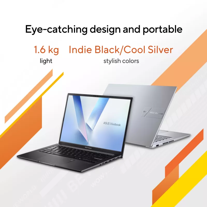 ASUS Vivobook 14 M1405NAQ-LY025W AMD Ryzen™ 7 170 Laptop 35.6 cm (14 cali) WUXGA 16 GB DDR5-SDRAM 512 GB SSD Wi-Fi 6 (802.11ax) Windows 11 Home holenderski Czarny