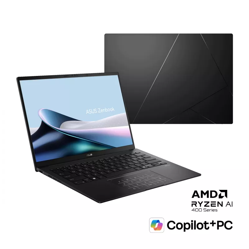 ASUS Zenbook 14 OLED UM3406GA-QD031W Copilot+ PC AMD Ryzen™ AI 7 445 Laptop 35.6 cm (14 cali) WUXGA 32 GB LPDDR5x-SDRAM 1 TB SSD Wi-Fi 6E (802.11ax) Windows 11 Home Holenderski Czarny