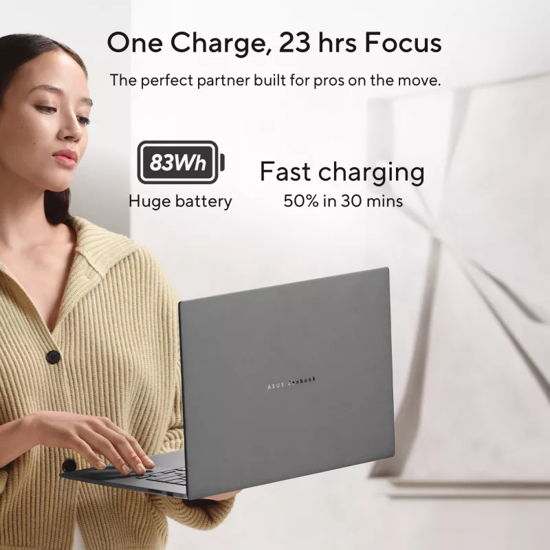 ASUS Zenbook S16 UM5606GA-SS180W Copilot+ PC AMD Ryzen AI 9 465 Laptop 40.6 cm (16 cali) 3K 32 GB LPDDR5x-SDRAM 1 TB SSD Wi-Fi 7 (802.11be) Windows 11 Home Dutch szary