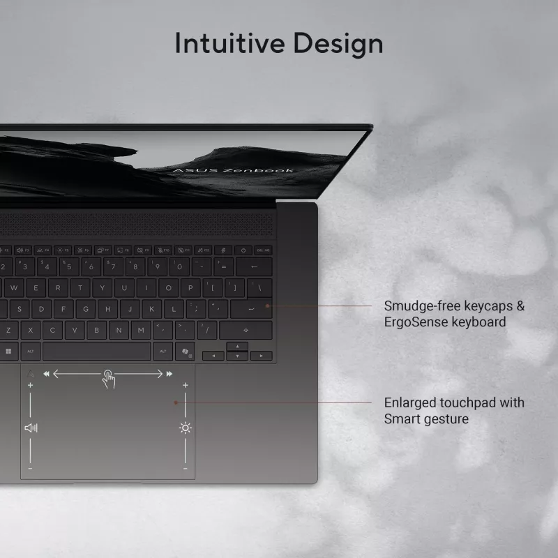 ASUS Zenbook S16 UM5606GA-SS180W Copilot+ PC AMD Ryzen AI 9 465 Laptop 40.6 cm (16 cali) 3K 32 GB LPDDR5x-SDRAM 1 TB SSD Wi-Fi 7 (802.11be) Windows 11 Home Dutch szary