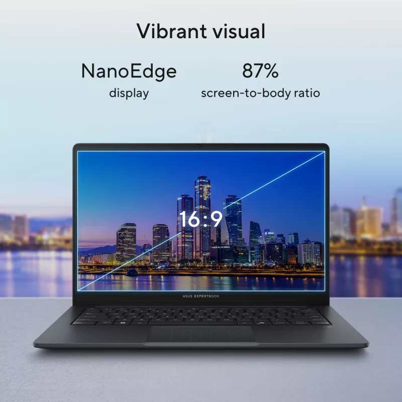 ASUS ExpertBook B1 B1403CVA-S68350X Intel Core 7 150U Laptop 35.6 cm (14 cali) Full HD 16 GB DDR5-SDRAM 512 GB SSD Wi-Fi 6E (802.11ax) Windows 11 Pro US International Szary