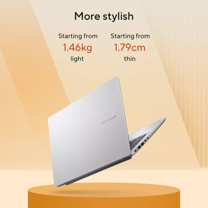 ASUS Vivobook 14 M1407GA-LY012W Copilot+ PC AMD Ryzen™ AI 7 445 Laptop 35.6 cm (14 cali) WUXGA 16 GB DDR5-SDRAM 512 GB SSD Wi-Fi 6 (802.11ax) Windows 11 Home Holenderski Srebrny