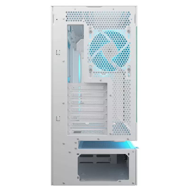 COUGAR CFV235 Vision midi tower PC case — ARGB, 9.16 cala (23.3 cm) LCD, szkło hartowane, biały, obsługuje ATX/Micro-ITX, 2x3.5 cala + 2x2.5 cala