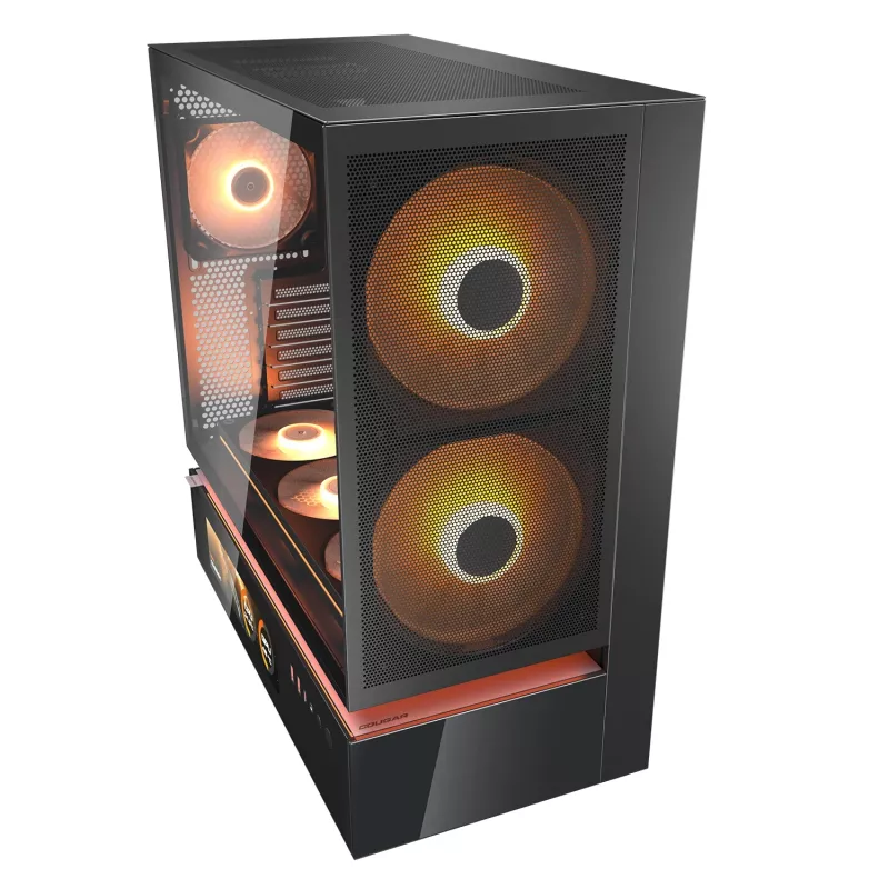 COUGAR PC Midi Tower Case CFV235 Vision — ARGB, 9,16 cala (23,3 cm) LCD 1920×462, Mesh, Przód 2×160 mm, Tył 1×120 mm, Czarny