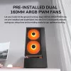 COUGAR PC Midi Tower Case CFV235 Vision — ARGB, 9,16 cala (23,3 cm) LCD 1920×462, Mesh, Przód 2×160 mm, Tył 1×120 mm, Czarny