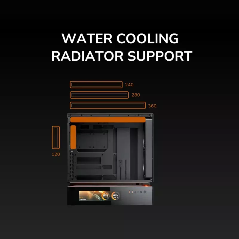 COUGAR PC Midi Tower Case CFV235 Vision — ARGB, 9,16 cala (23,3 cm) LCD 1920×462, Mesh, Przód 2×160 mm, Tył 1×120 mm, Czarny