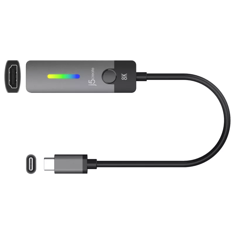 j5create JCA157-N adapter USB-C na HDMI 2.1 8K, 10 cm