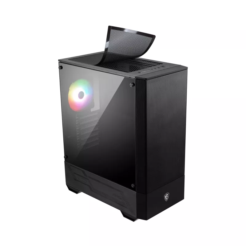 MSI MAG FORGE 111R Mid Tower Obudowa Komputerowa Gamingowa 'Czarny, 1x 120mm wentylator ARGB PWM, 1-6 koncentrator ARGB, Mystic Light Sync, panel ze szkła hartowanego, ATX, mATX, mini-ITX'