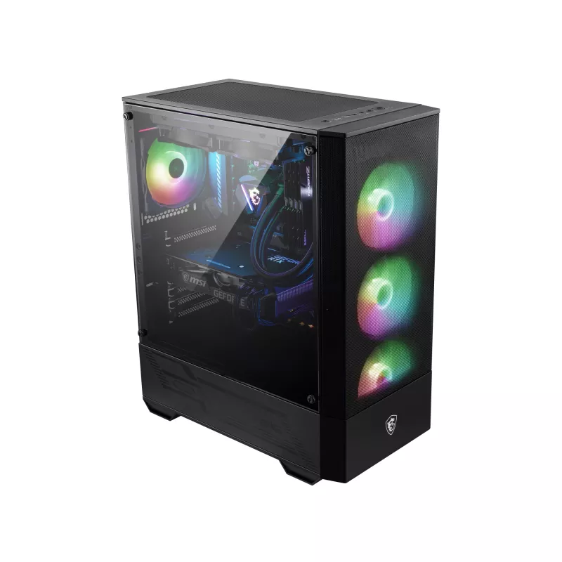 MSI MAG FORGE 111R Mid Tower Obudowa Komputerowa Gamingowa 'Czarny, 1x 120mm wentylator ARGB PWM, 1-6 koncentrator ARGB, Mystic Light Sync, panel ze szkła hartowanego, ATX, mATX, mini-ITX'