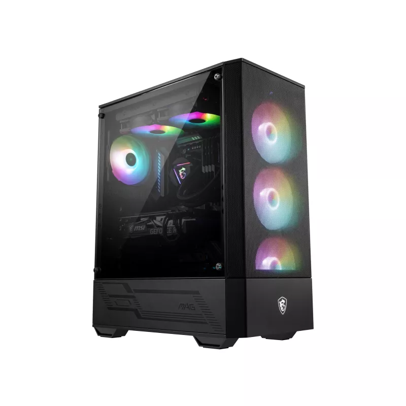 MSI MAG FORGE 111R Mid Tower Obudowa Komputerowa Gamingowa 'Czarny, 1x 120mm wentylator ARGB PWM, 1-6 koncentrator ARGB, Mystic Light Sync, panel ze szkła hartowanego, ATX, mATX, mini-ITX'