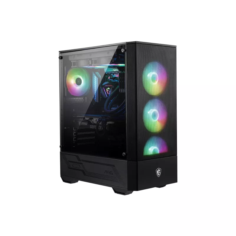 MSI MAG FORGE 111R Mid Tower Obudowa Komputerowa Gamingowa 'Czarny, 1x 120mm wentylator ARGB PWM, 1-6 koncentrator ARGB, Mystic Light Sync, panel ze szkła hartowanego, ATX, mATX, mini-ITX'