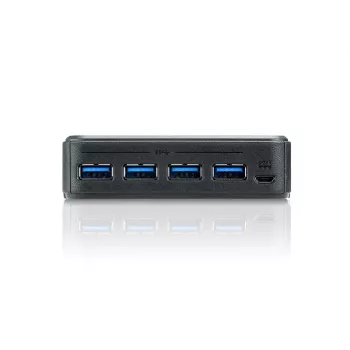 ATEN 4-portowe urządzenie do współdzielenia urządzeń peryferyjnych USB 3.0, 5 Gbit/s, Micro-USB Type-B, czarny, tworzywo sztuczne, 0 - 40 °C, -20 - 60 °C