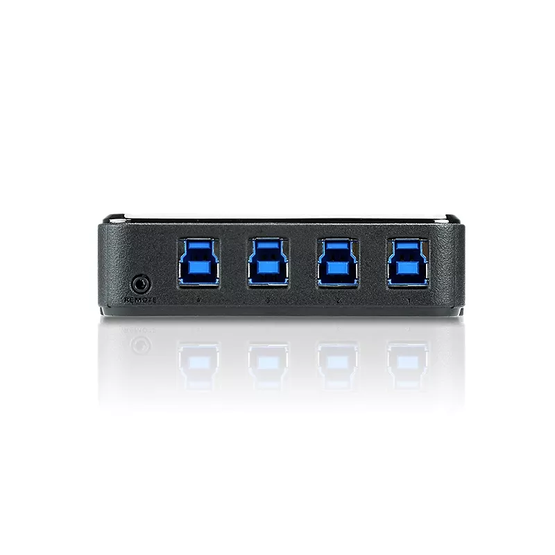 ATEN 4-portowe urządzenie do współdzielenia urządzeń peryferyjnych USB 3.0, 5 Gbit/s, Micro-USB Type-B, czarny, tworzywo sztuczne, 0 - 40 °C, -20 - 60 °C
