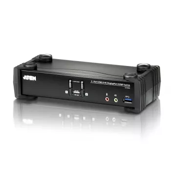 ATEN 2-Portowy przełącznik KVMP™ USB 3.1 Gen 1 4K DisplayPort 1.2 z dźwiękiem (przewody KVM w zestawie)