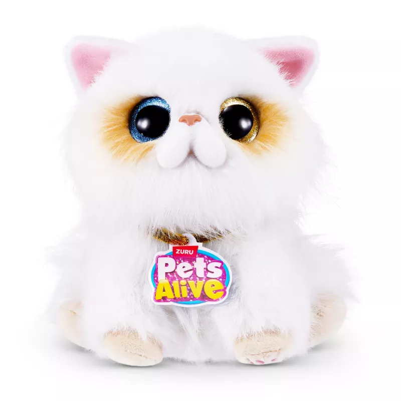 Zabawkowy kot Zuru Pets Alive Smitten Kittens Series 2 — interaktywna pluszowa zabawka wydająca dźwięki, dla dzieci od 3 lat, baterie AAA