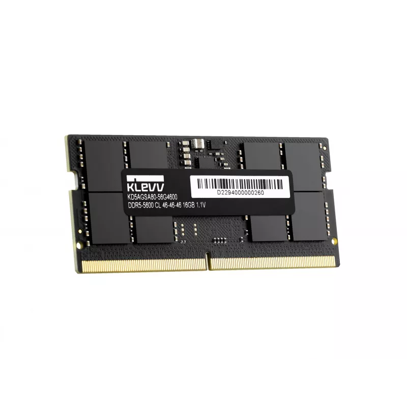 Klevv 16GB LAPTOP RAM MODULE DDR5 5600MT/s PC5-44800 UNBUFFERED NON-ECC SODIMM 1.1V 2GX8 CL46