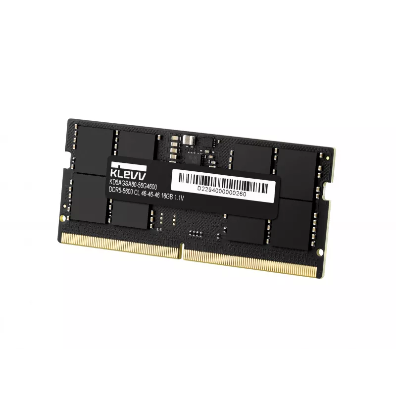 Klevv 16GB LAPTOP RAM MODULE DDR5 5600MT/s PC5-44800 UNBUFFERED NON-ECC SODIMM 1.1V 2GX8 CL46