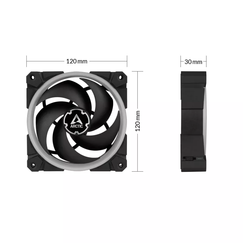 ARCTIC BioniX P120 A-RGB 120 mm wentylator obudowy, 3-pak, czarny
