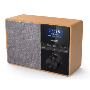 Philips TAR5505/10 radio przenośne cyfrowe Czarny, Szary, Drewno