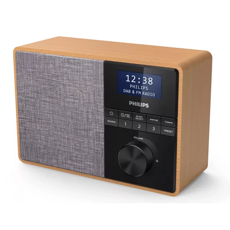 Philips TAR5505/10 radio przenośne cyfrowe Czarny, Szary, Drewno
