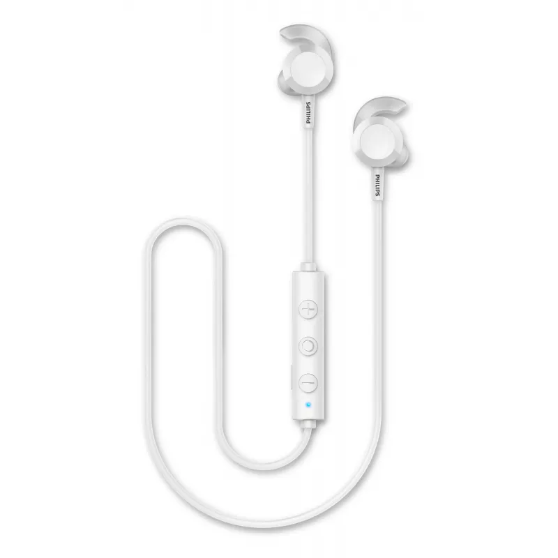 Bezprzewodowy zestaw słuchawkowy douszny Philips TAE4205WT/00 — Bluetooth, rozmowy i muzyka, 20–20000 Hz, zasięg 10 m, biały, 16 g