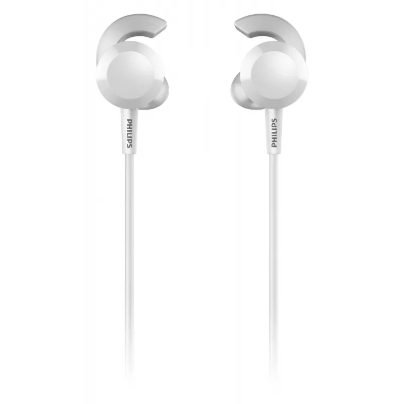 Bezprzewodowy zestaw słuchawkowy douszny Philips TAE4205WT/00 — Bluetooth, rozmowy i muzyka, 20–20000 Hz, zasięg 10 m, biały, 16 g