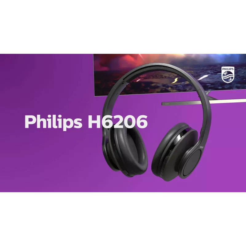 Słuchawki Philips 6000 Series TAH6206BK/00 Bezprzewodowe, Bluetooth, Muzyczne, 20–20000 Hz, 205 g, Czarny