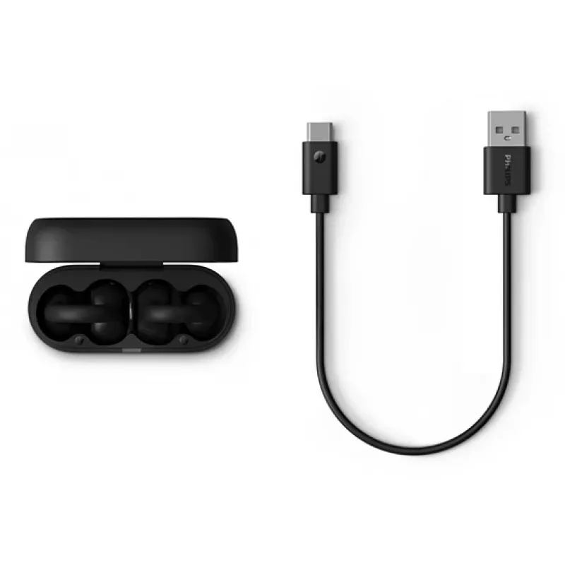 Philips 2000 series TAQ2000BK Zestaw słuchawkowy True Wireless Stereo (TWS) Ear-clip-on, Open-ear Rozmowy/Muzyka Bluetooth Czarny