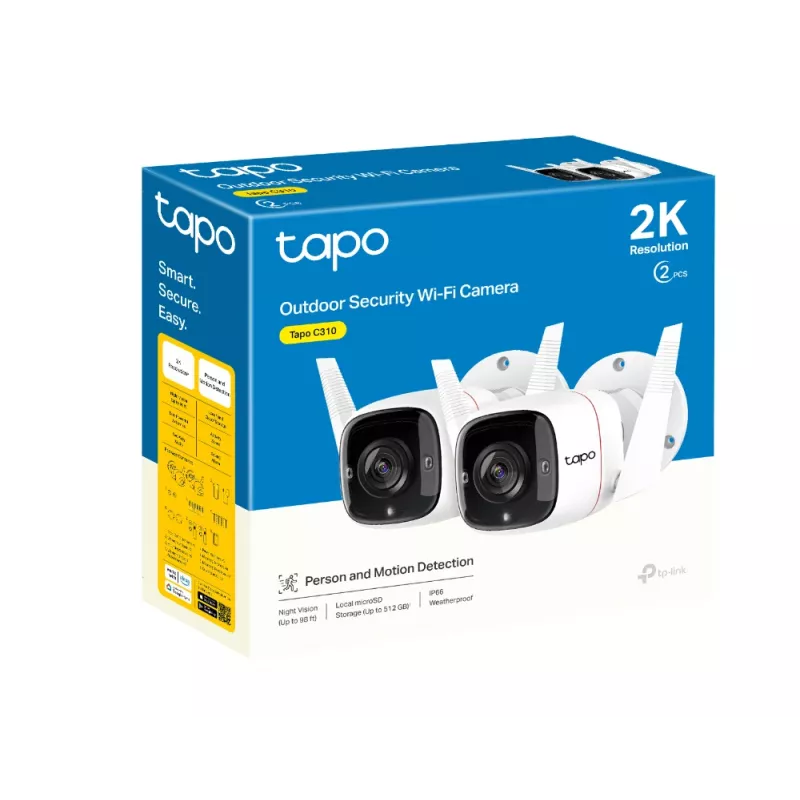 TP-Link Tapo Outdoor Security Wi-Fi Camera, zewnętrzna kamera bezpieczeństwa IP TAPO C310P2